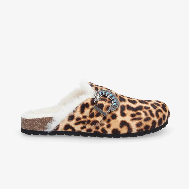 PALOMA CLOG W - P.PONY LEO/FUR -  LEOPARD/BLANC CASSE